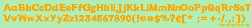 Vintage Font – Orange Fonts on Green Background