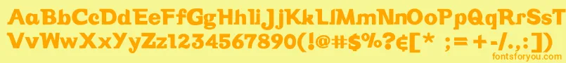 Vintage Font – Orange Fonts on Yellow Background