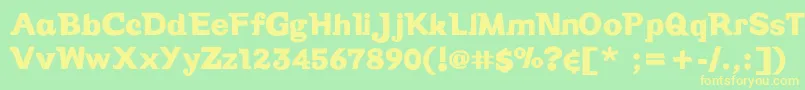 Vintage Font – Yellow Fonts on Green Background