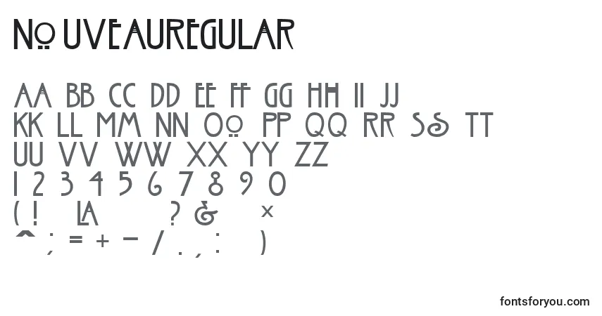 Schriftart NouveauRegular – Alphabet, Zahlen, spezielle Symbole