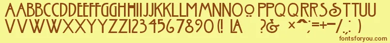 Шрифт NouveauRegular – коричневые шрифты на жёлтом фоне