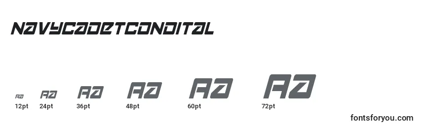 Navycadetcondital Font Sizes