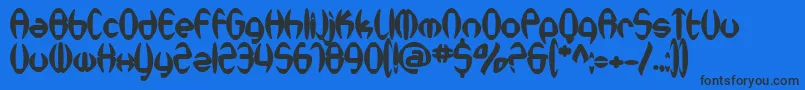 SfSynthonicPopBold Font – Black Fonts on Blue Background