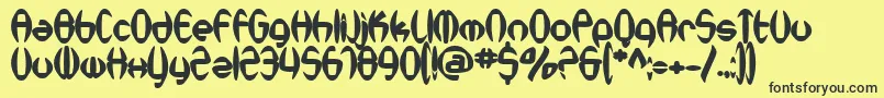 SfSynthonicPopBold Font – Black Fonts on Yellow Background