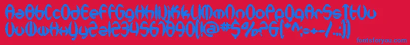 SfSynthonicPopBold Font – Blue Fonts on Red Background