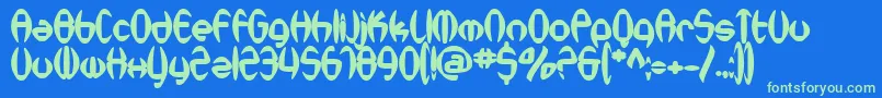 SfSynthonicPopBold Font – Green Fonts on Blue Background