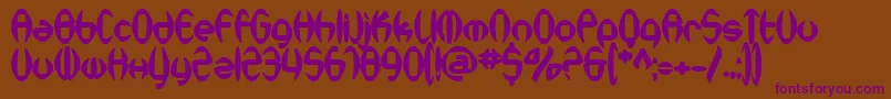 SfSynthonicPopBold-Schriftart – Violette Schriften auf braunem Hintergrund