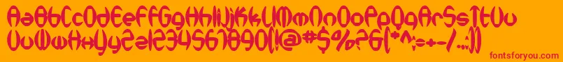SfSynthonicPopBold Font – Red Fonts on Orange Background