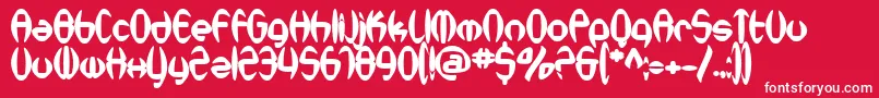 SfSynthonicPopBold Font – White Fonts on Red Background