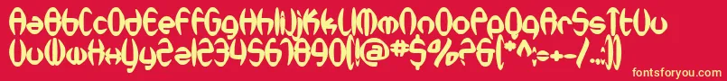 SfSynthonicPopBold Font – Yellow Fonts on Red Background