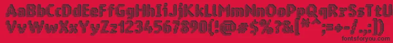 Ringmatrix3D-fontti – mustat fontit punaisella taustalla