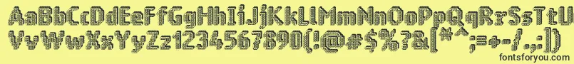Шрифт Ringmatrix3D – чёрные шрифты на жёлтом фоне