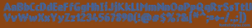 フォントRingmatrix3D – 茶色の背景に青い文字