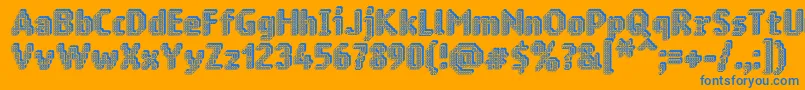 Ringmatrix3D-fontti – siniset fontit oranssilla taustalla