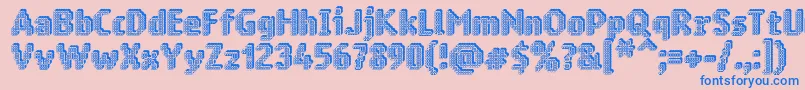 フォントRingmatrix3D – ピンクの背景に青い文字