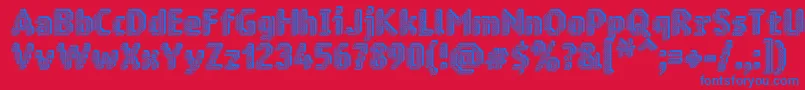 フォントRingmatrix3D – 赤い背景に青い文字