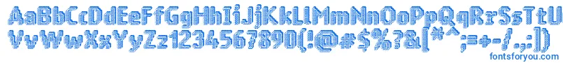 Ringmatrix3D-Schriftart – Blaue Schriften auf weißem Hintergrund