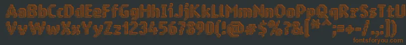 Ringmatrix3D-Schriftart – Braune Schriften auf schwarzem Hintergrund
