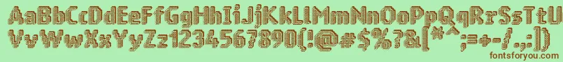 Ringmatrix3D-fontti – ruskeat fontit vihreällä taustalla