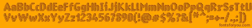 Ringmatrix3D-fontti – ruskeat fontit oranssilla taustalla
