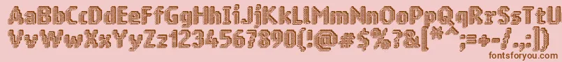 フォントRingmatrix3D – ピンクの背景に茶色のフォント