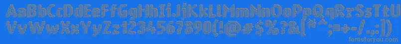 Czcionka Ringmatrix3D – szare czcionki na niebieskim tle