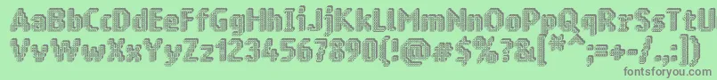 フォントRingmatrix3D – 緑の背景に灰色の文字
