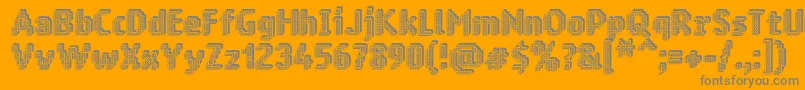 Ringmatrix3D-Schriftart – Graue Schriften auf orangefarbenem Hintergrund