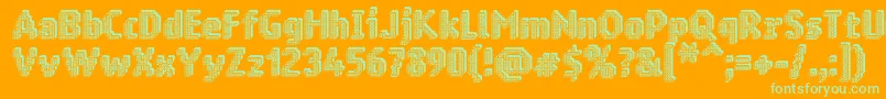 フォントRingmatrix3D – オレンジの背景に緑のフォント