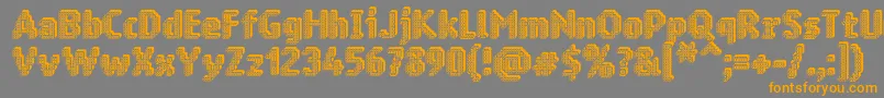 Ringmatrix3D-Schriftart – Orangefarbene Schriften auf grauem Hintergrund