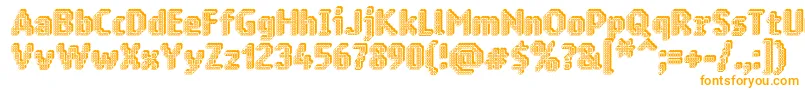 Ringmatrix3D-Schriftart – Orangefarbene Schriften auf weißem Hintergrund