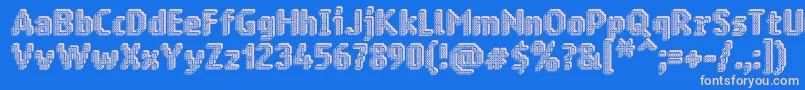 Ringmatrix3D-Schriftart – Rosa Schriften auf blauem Hintergrund