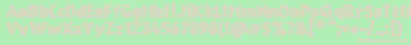 Ringmatrix3D-fontti – vaaleanpunaiset fontit vihreällä taustalla