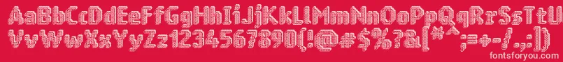 Ringmatrix3D-fontti – vaaleanpunaiset fontit punaisella taustalla