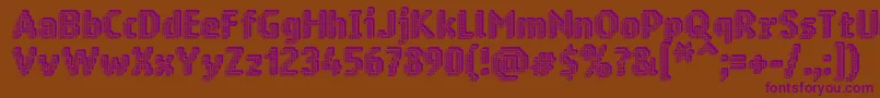 フォントRingmatrix3D – 紫色のフォント、茶色の背景