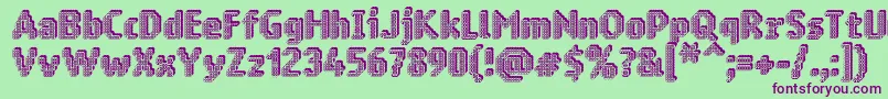 Ringmatrix3D-fontti – violetit fontit vihreällä taustalla