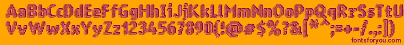 Ringmatrix3D-fontti – violetit fontit oranssilla taustalla