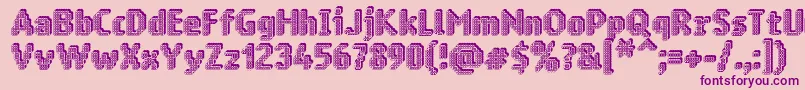 Ringmatrix3D-Schriftart – Violette Schriften auf rosa Hintergrund