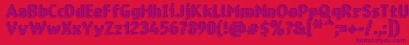 Czcionka Ringmatrix3D – fioletowe czcionki na czerwonym tle