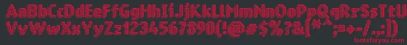 Ringmatrix3D-fontti – punaiset fontit mustalla taustalla
