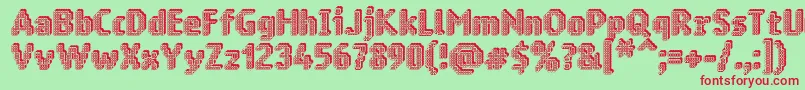 フォントRingmatrix3D – 赤い文字の緑の背景