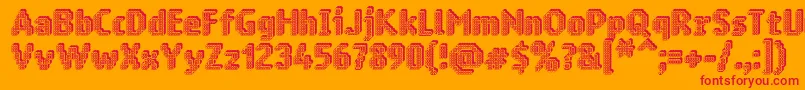 フォントRingmatrix3D – オレンジの背景に赤い文字
