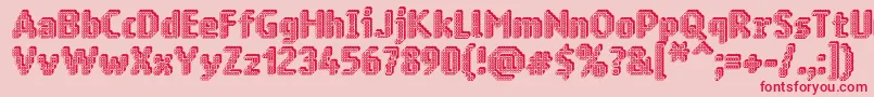 Ringmatrix3D-fontti – punaiset fontit vaaleanpunaisella taustalla