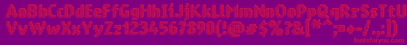 Ringmatrix3D-Schriftart – Rote Schriften auf violettem Hintergrund