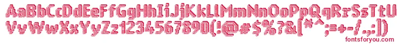 フォントRingmatrix3D – 白い背景に赤い文字