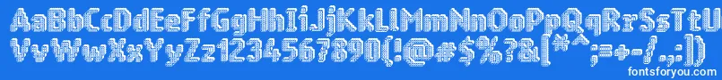 Ringmatrix3D-Schriftart – Weiße Schriften auf blauem Hintergrund