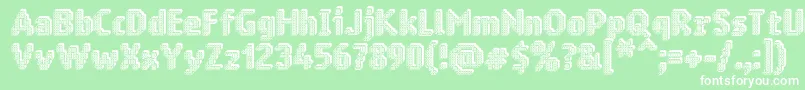 フォントRingmatrix3D – 緑の背景に白い文字