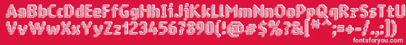 Ringmatrix3D-Schriftart – Weiße Schriften auf rotem Hintergrund