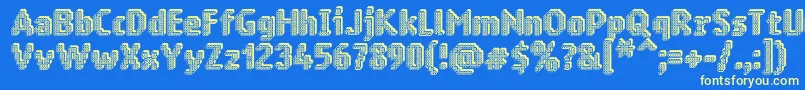 フォントRingmatrix3D – 黄色の文字、青い背景