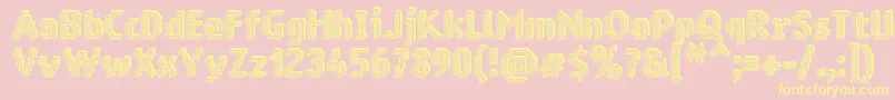 フォントRingmatrix3D – 黄色のフォント、ピンクの背景
